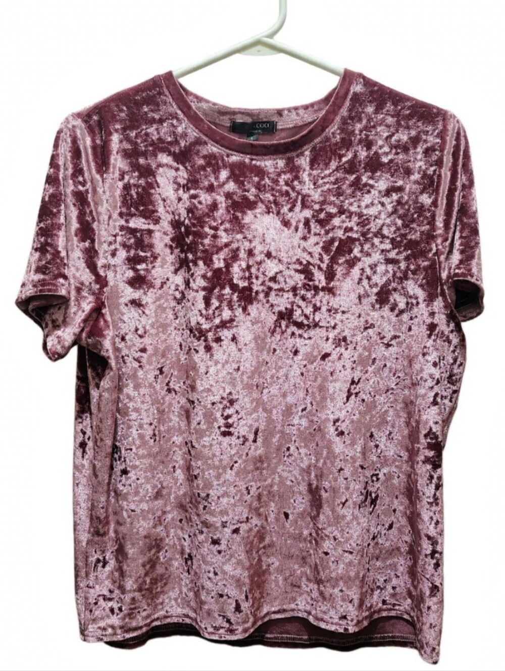 Pale Pink Crushed Velvet Top